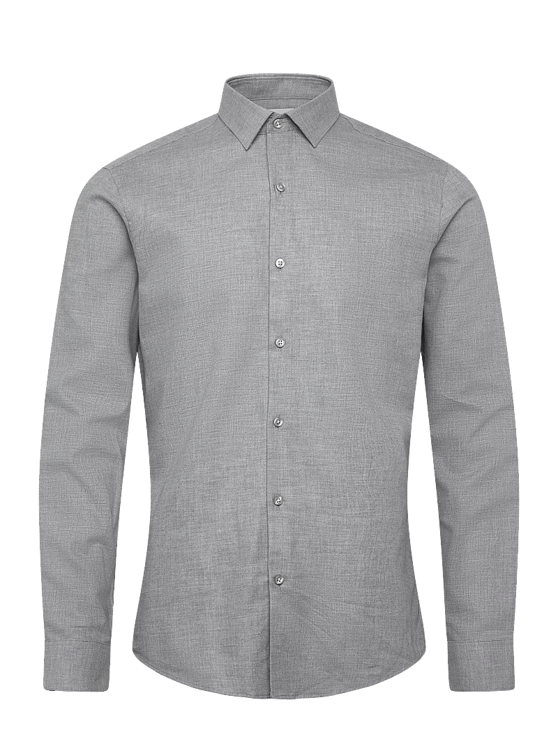 Calvin Klein - SLIM SFT MELANGE CMFT SLD - formelle hemden - grey - 0