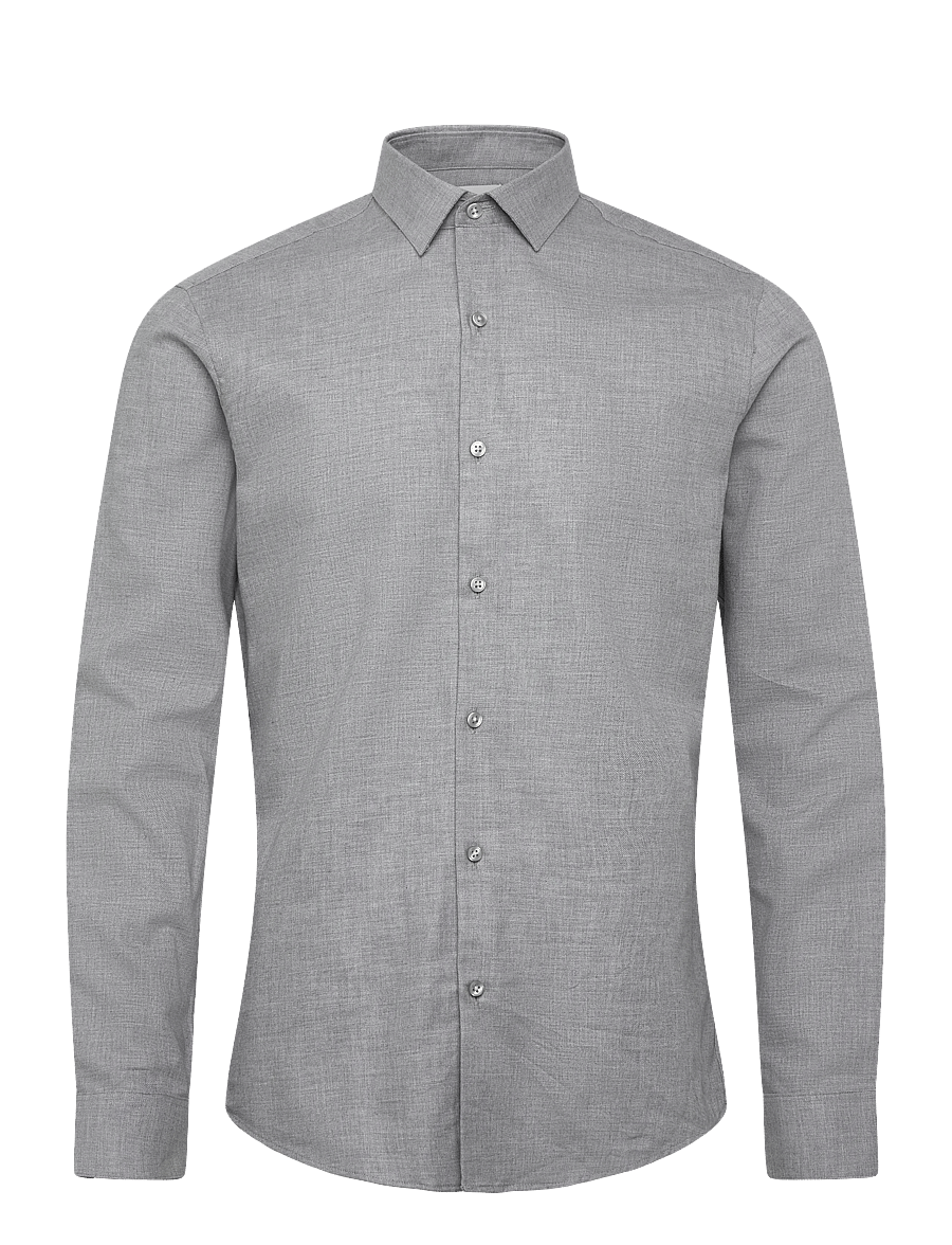 Calvin Klein - SLIM SFT MELANGE CMFT SLD - formelle hemden - grey - 0