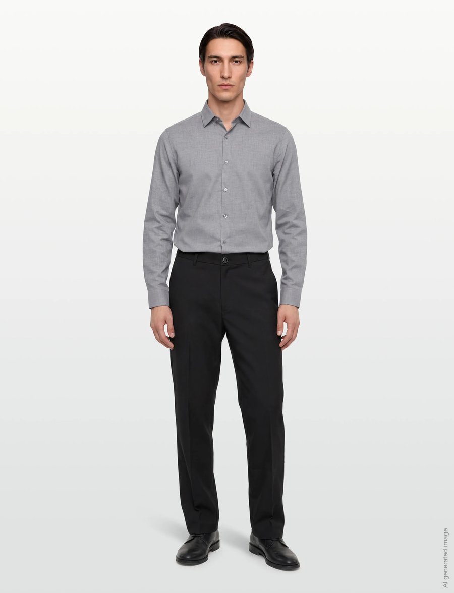 Calvin Klein - SLIM SFT MELANGE CMFT SLD - formelle hemden - grey - 0