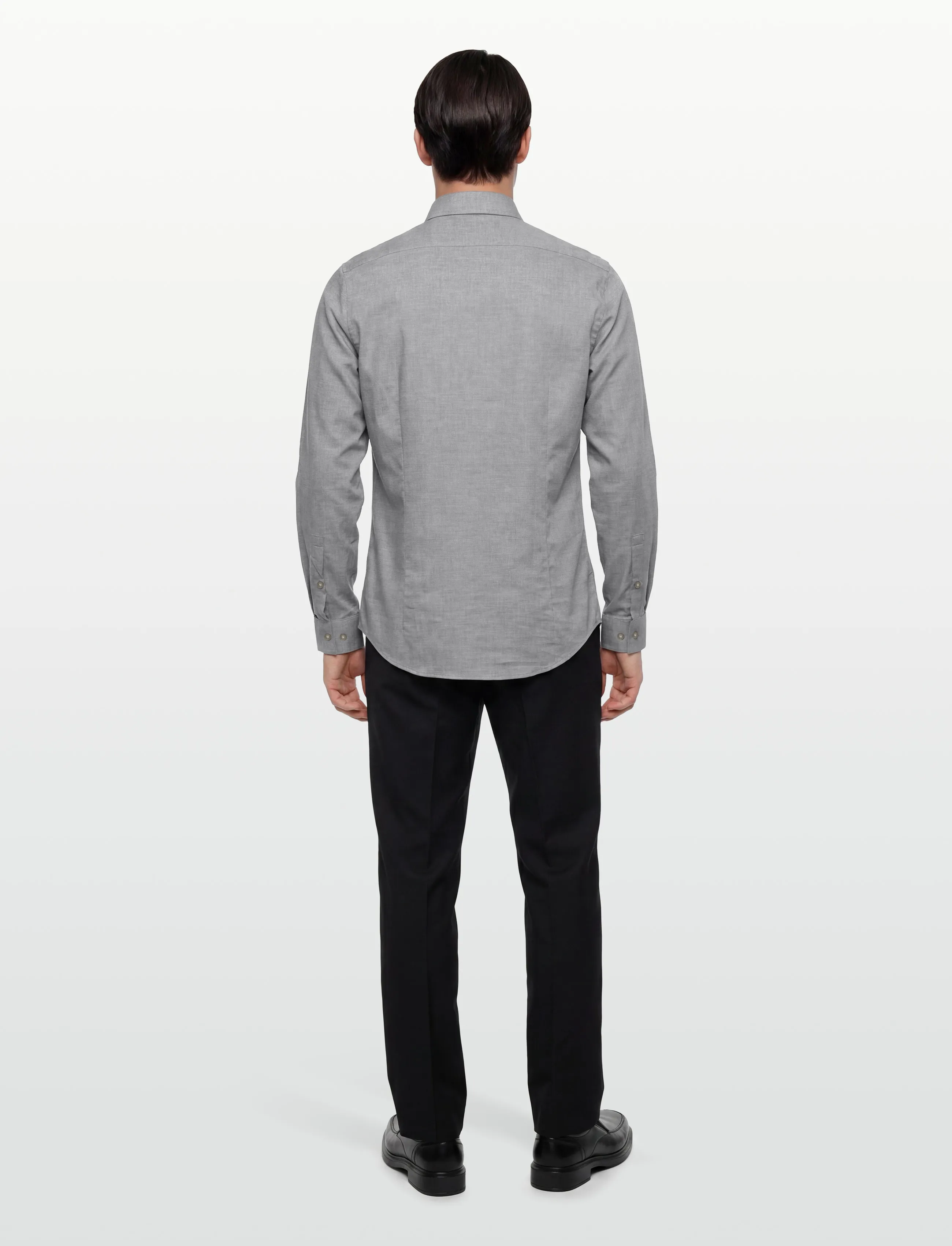 Calvin Klein - SLIM SFT MELANGE CMFT SLD - formelle hemden - grey - 4