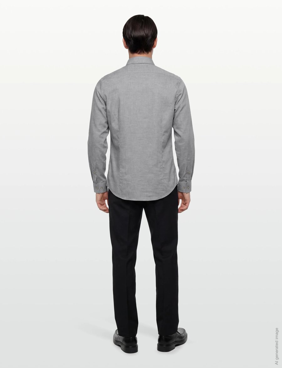 Calvin Klein - SLIM SFT MELANGE CMFT SLD - formelle hemden - grey - 4