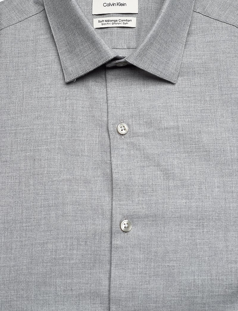 Calvin Klein - SLIM SFT MELANGE CMFT SLD - formelle hemden - grey - 2