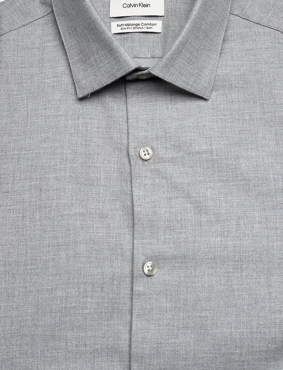 Calvin Klein - SLIM SFT MELANGE CMFT SLD - formelle hemden - grey - 2