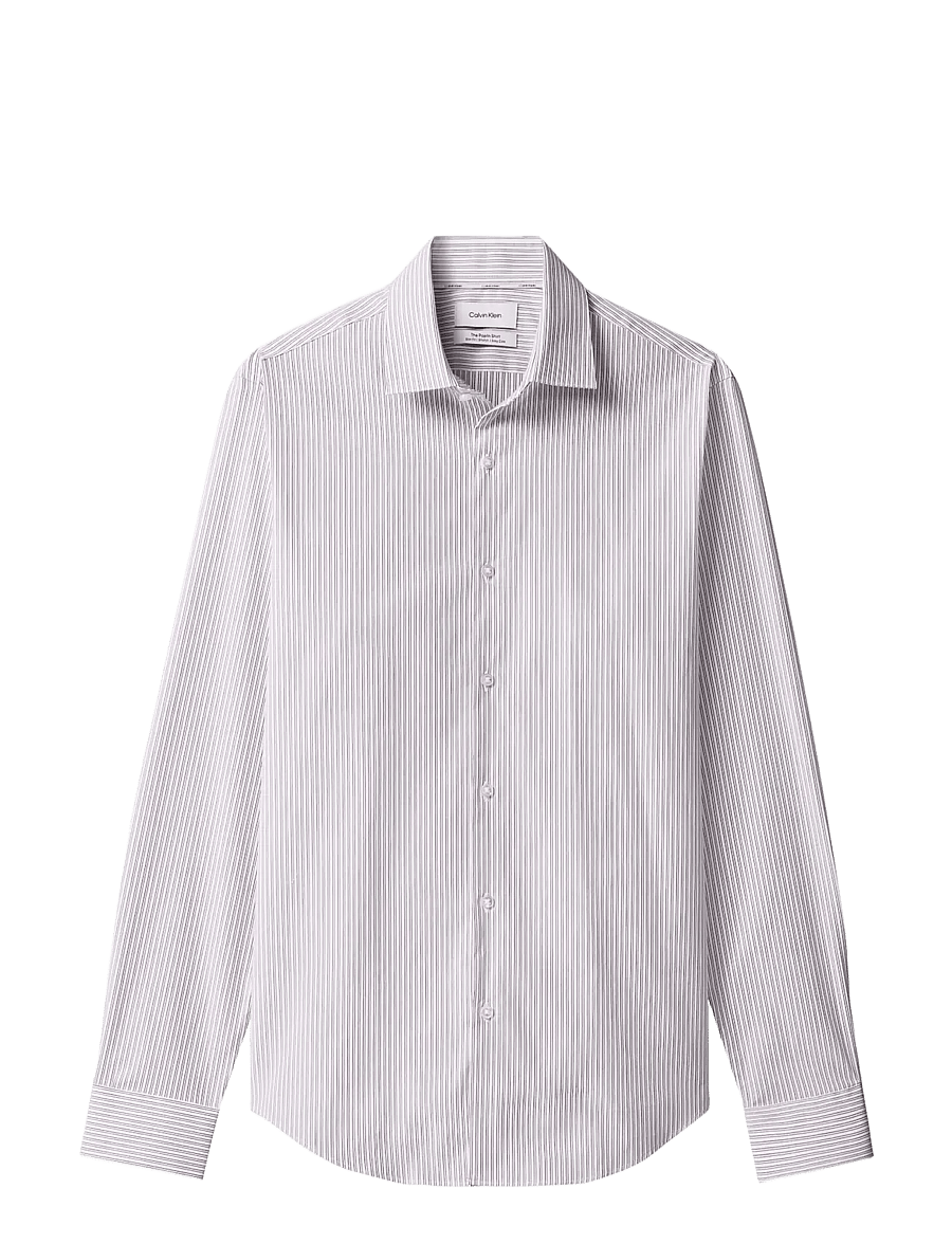 Calvin Klein - SLIM ESNTL POPLIN STR STP - gestreifte hemden - gray - 1