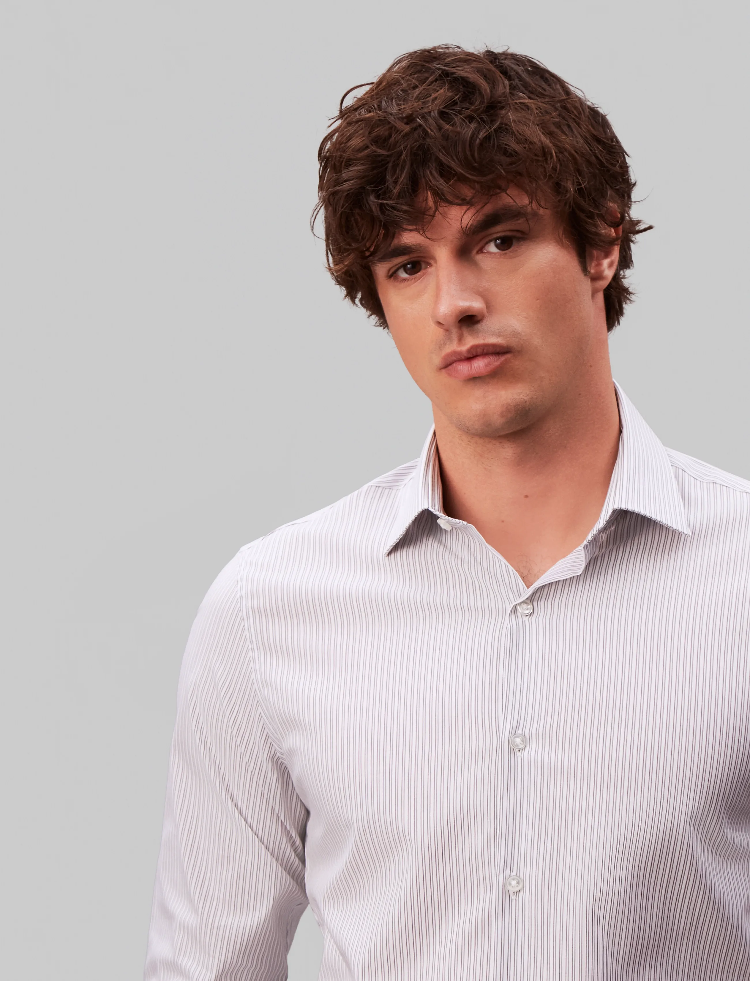Calvin Klein - SLIM ESNTL POPLIN STR STP - gestreifte hemden - gray - 3