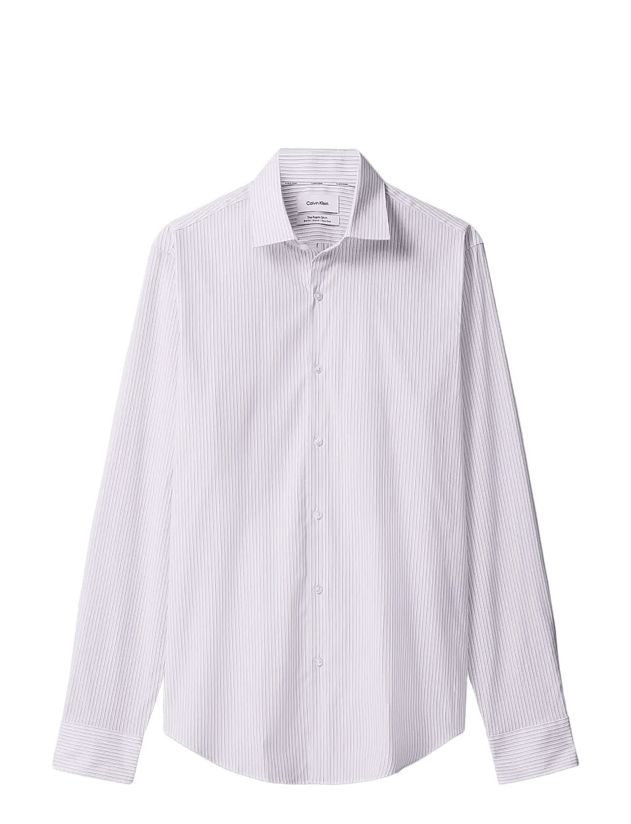 Calvin Klein - SLIM ESNTL POPLIN STR STP - gestreifte hemden - light blue - 1