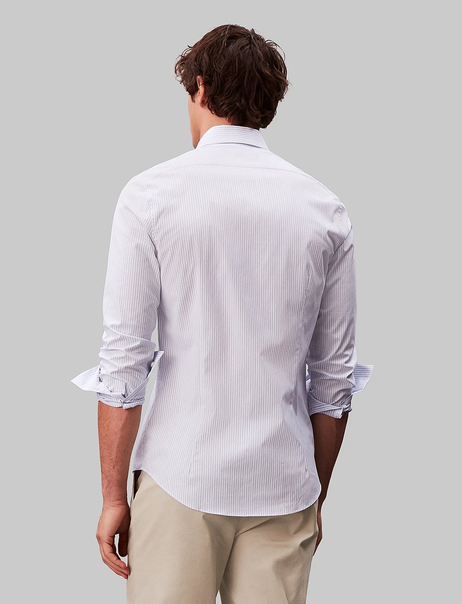 Calvin Klein - SLIM ESNTL POPLIN STR STP - gestreifte hemden - light blue - 2