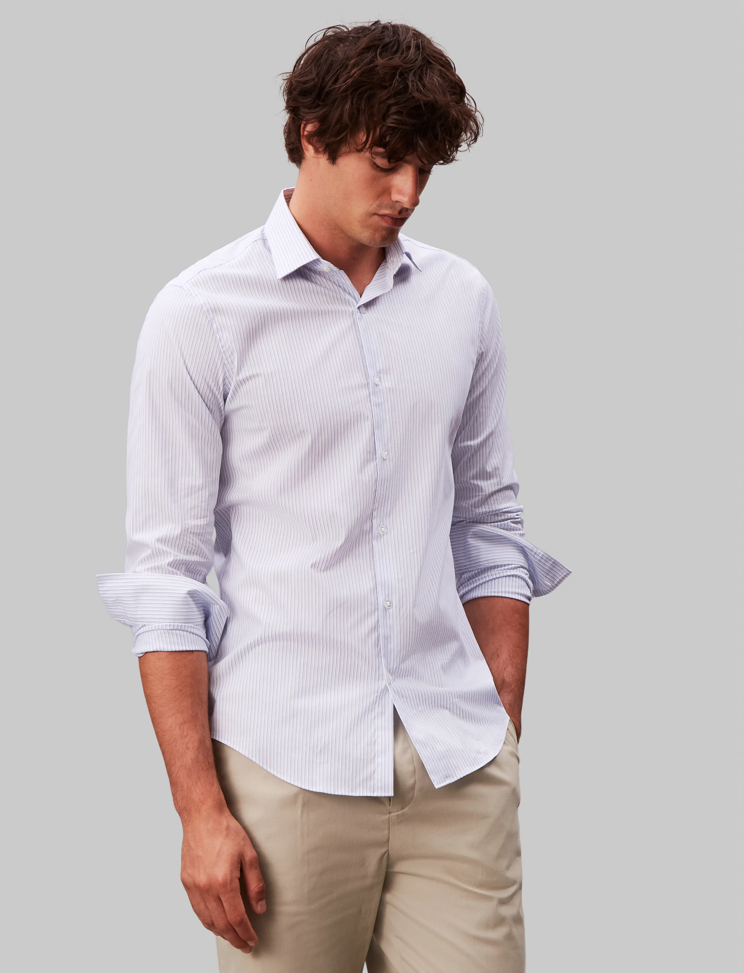 Calvin Klein Slim Esntl Poplin Str Stp kostymskjortor herr – bild 6