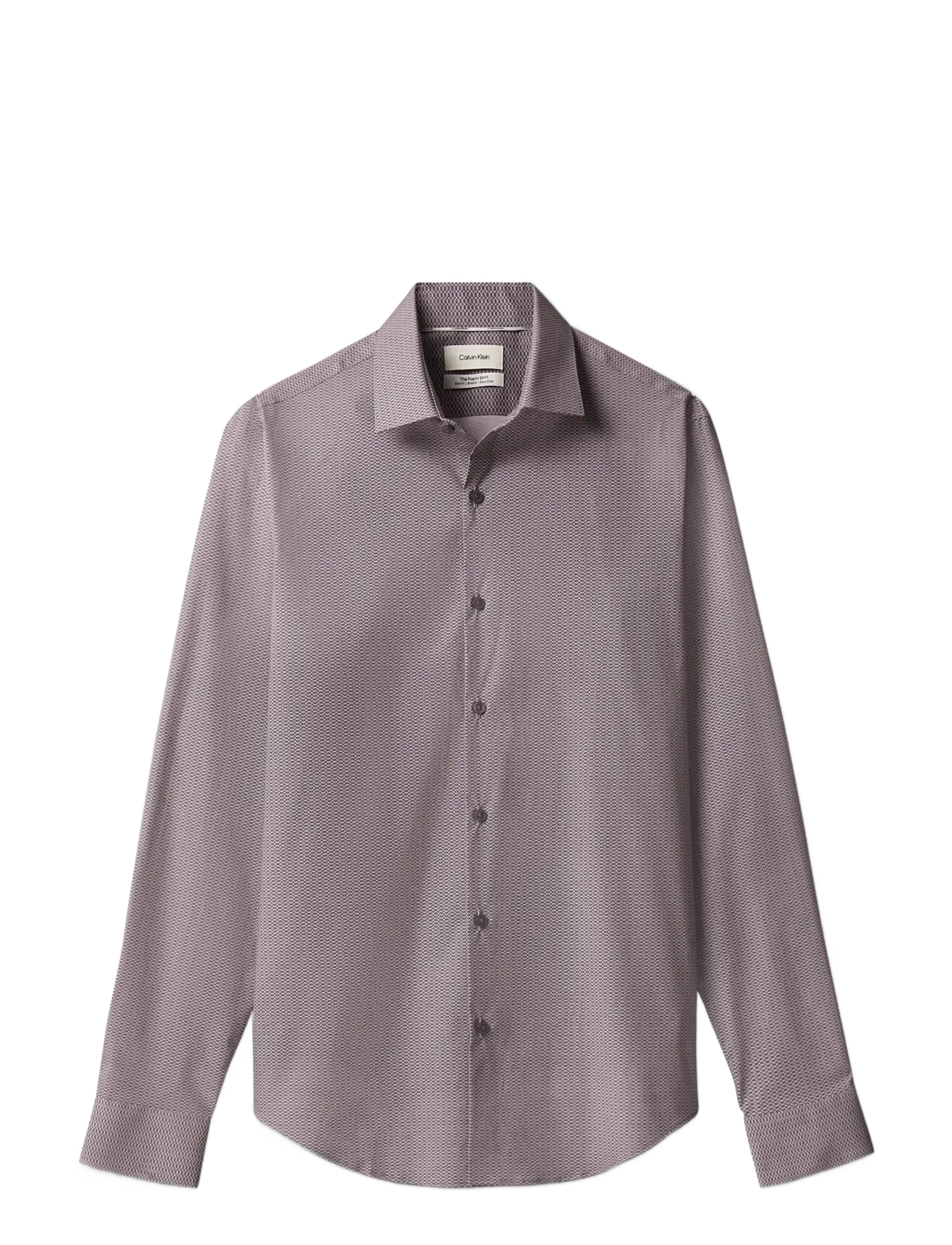 Calvin Klein - SLIM ESNTL POPLIN STR PRT - mönstrade skjortor - magnet - 1