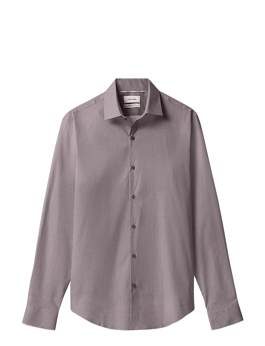 Calvin Klein - SLIM ESNTL POPLIN STR PRT - mønstrede skjorter - magnet - 1