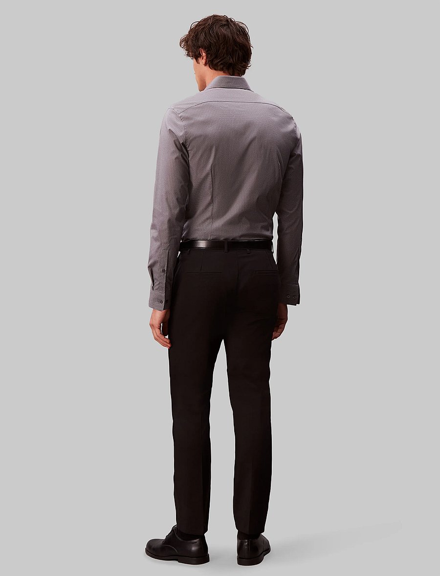 Calvin Klein - SLIM ESNTL POPLIN STR PRT - mønstrede skjorter - magnet - 2