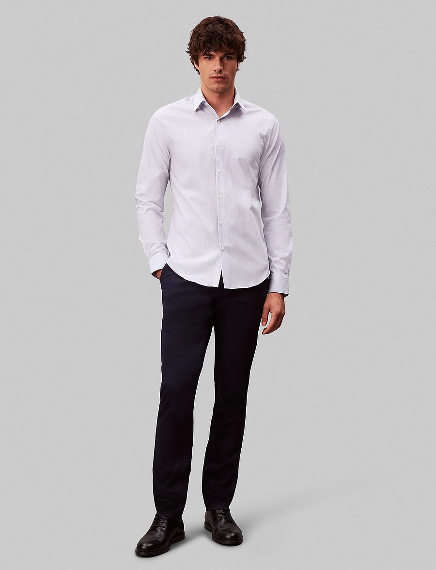 Calvin Klein - SLIM PERF NI STR STP - formelle skjorter - blue multi - 3