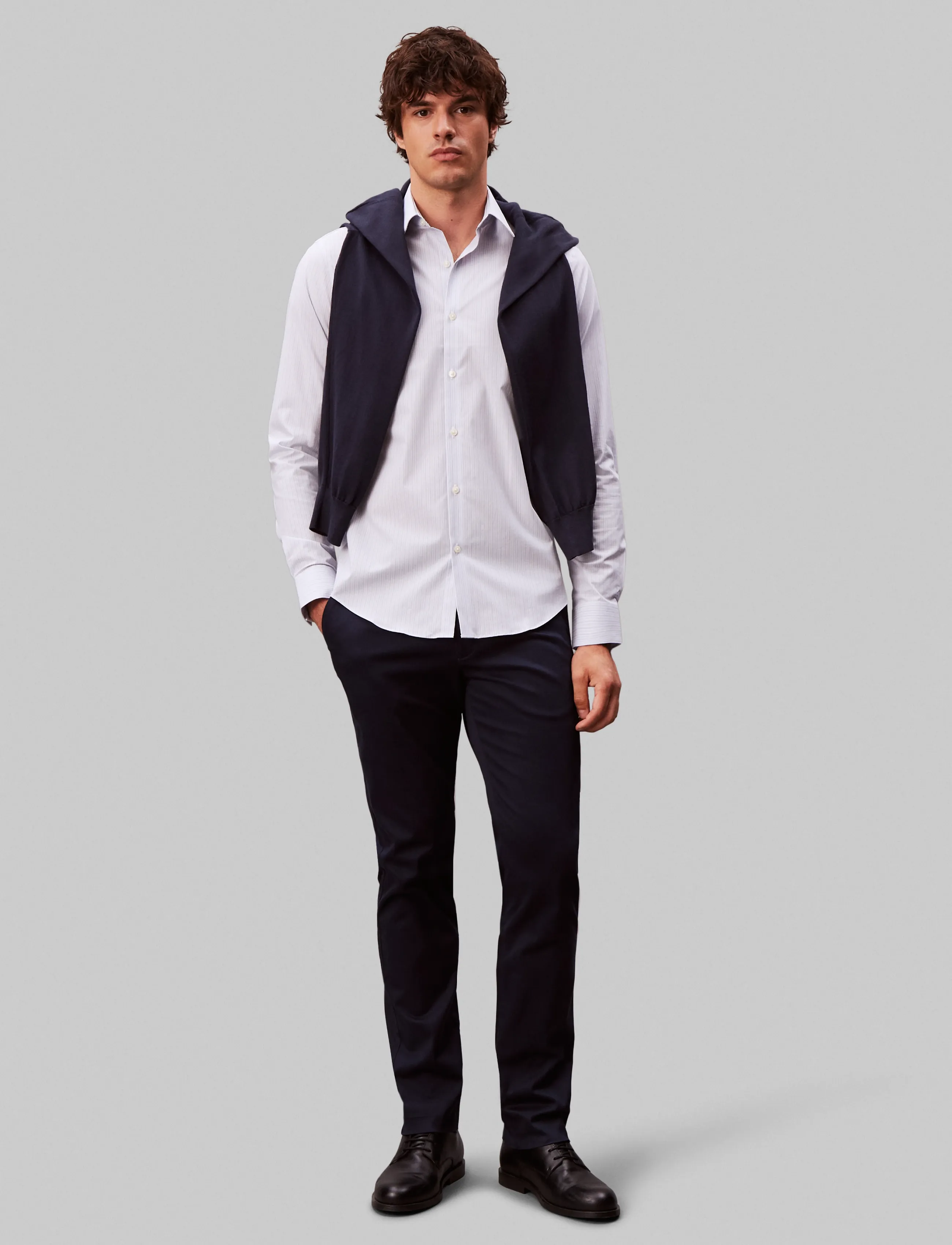 Calvin Klein Slim Perf Ni Str Stp kostymskjortor herr – bild 6