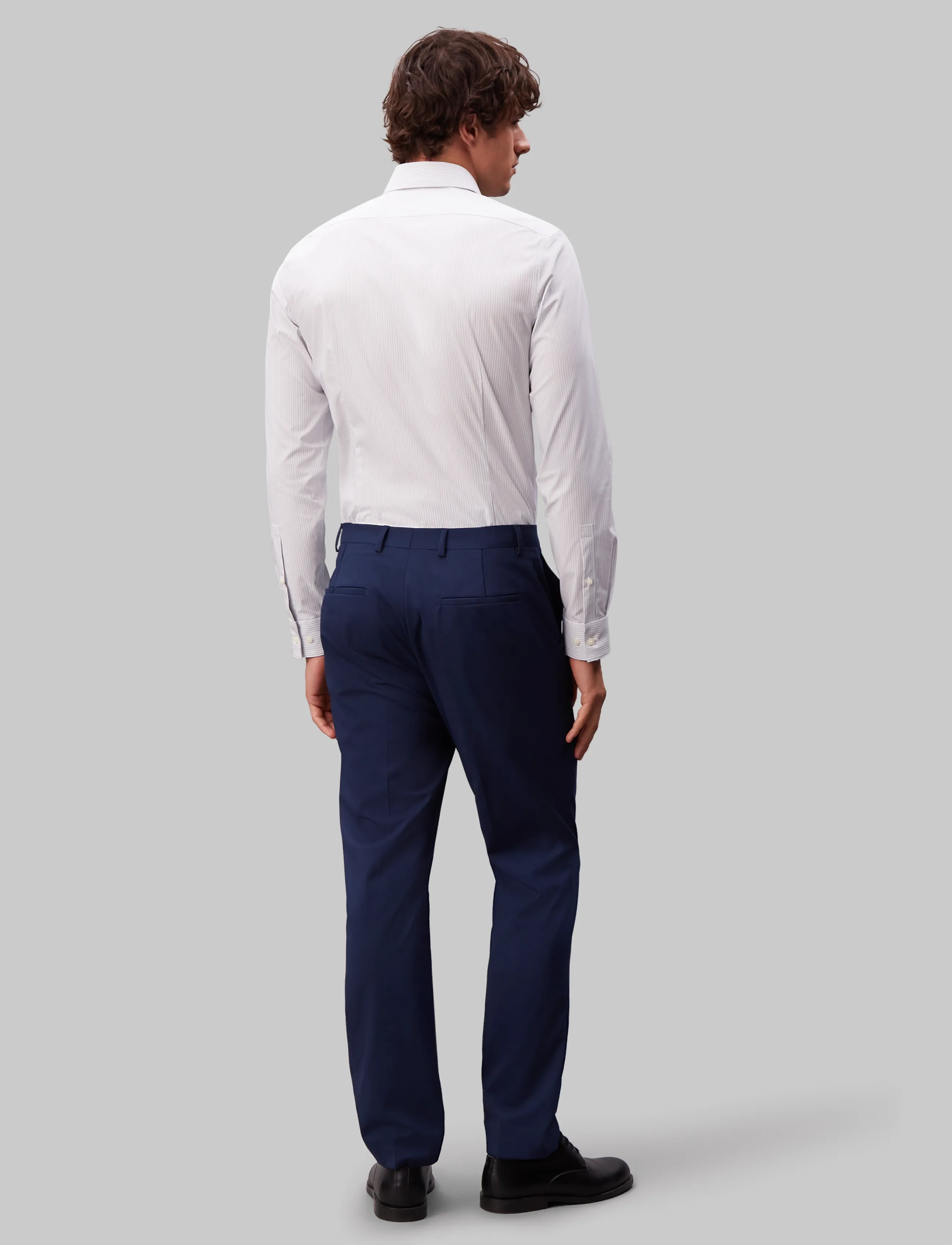 Calvin Klein - SLIM PERF NI STR STP - kostymskjortor - grey multi - 2