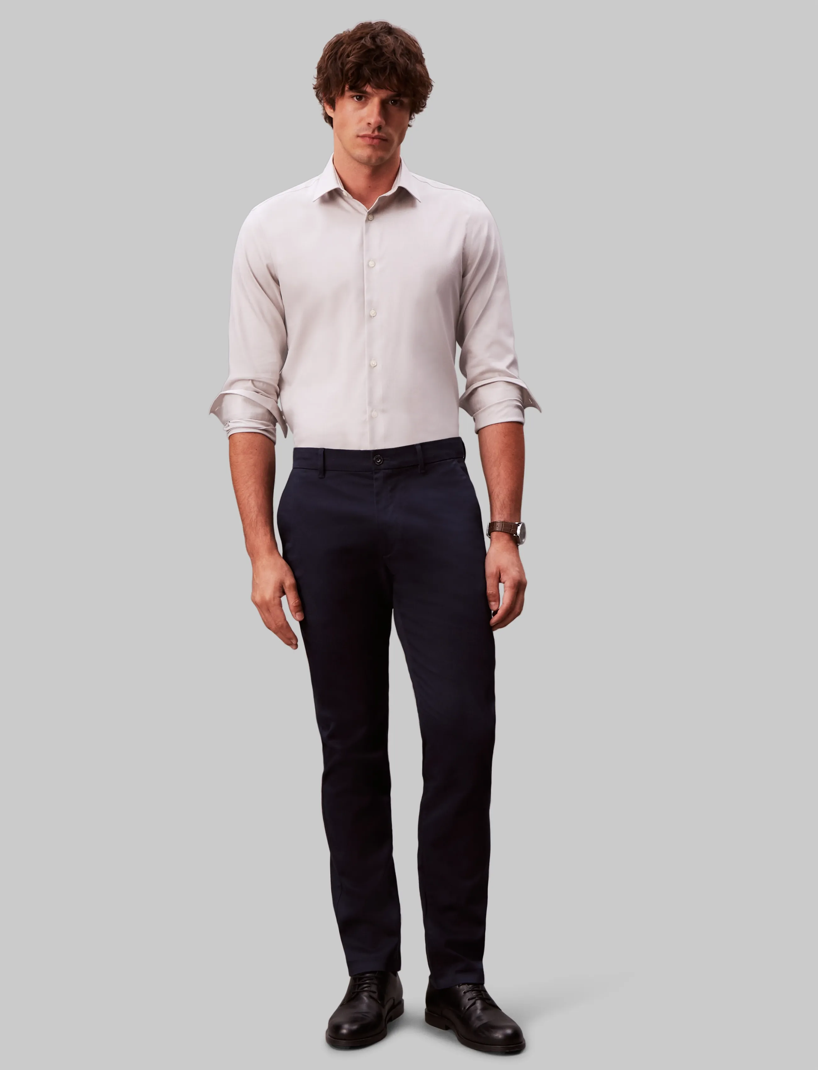 Calvin Klein SLIM REF CTN STR SLD - Tøj - TAUPE / cream