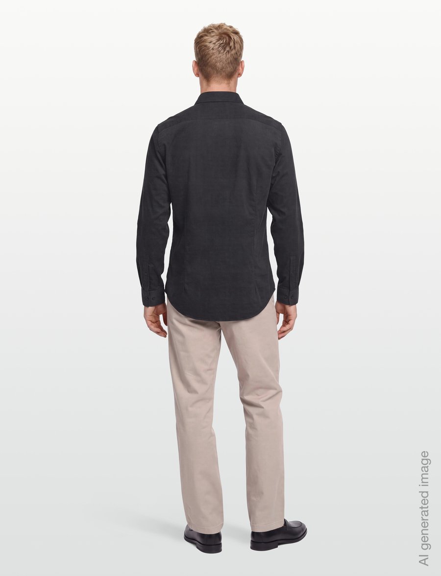 Calvin Klein - SLIM CORD SLD - freizeithemden - grey - 4