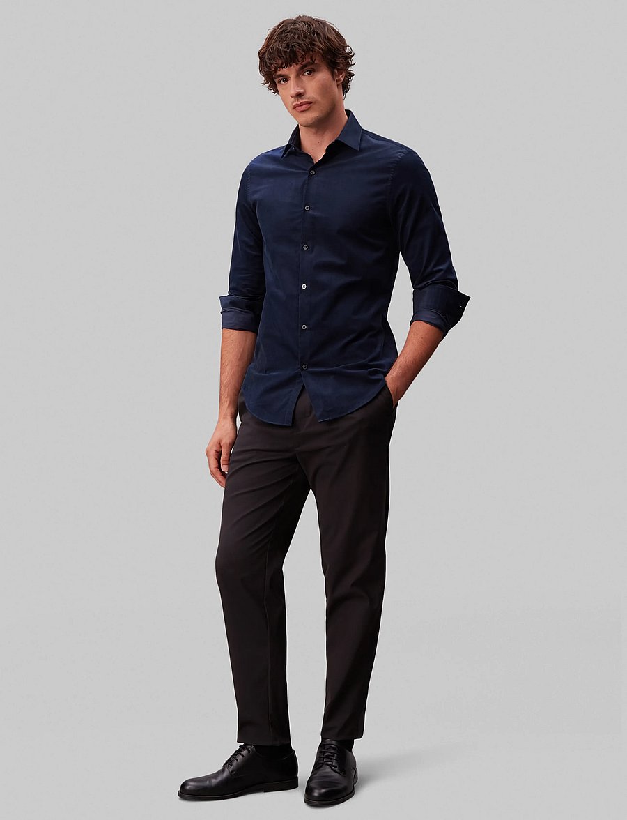 Calvin Klein - SLIM CORD SLD - ikdienas krekli - navy - 0