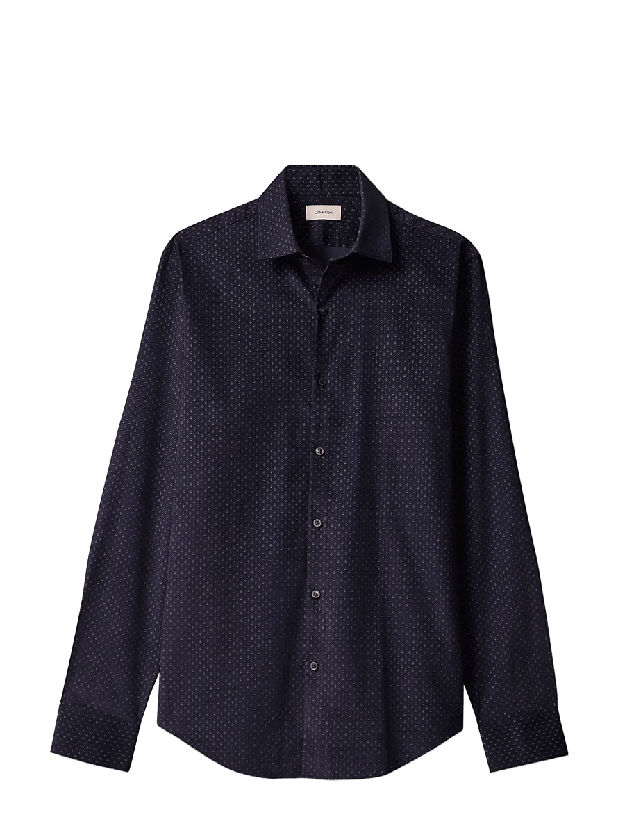 Calvin Klein - SLIM CORD PRT - formelle hemden - navy - 1