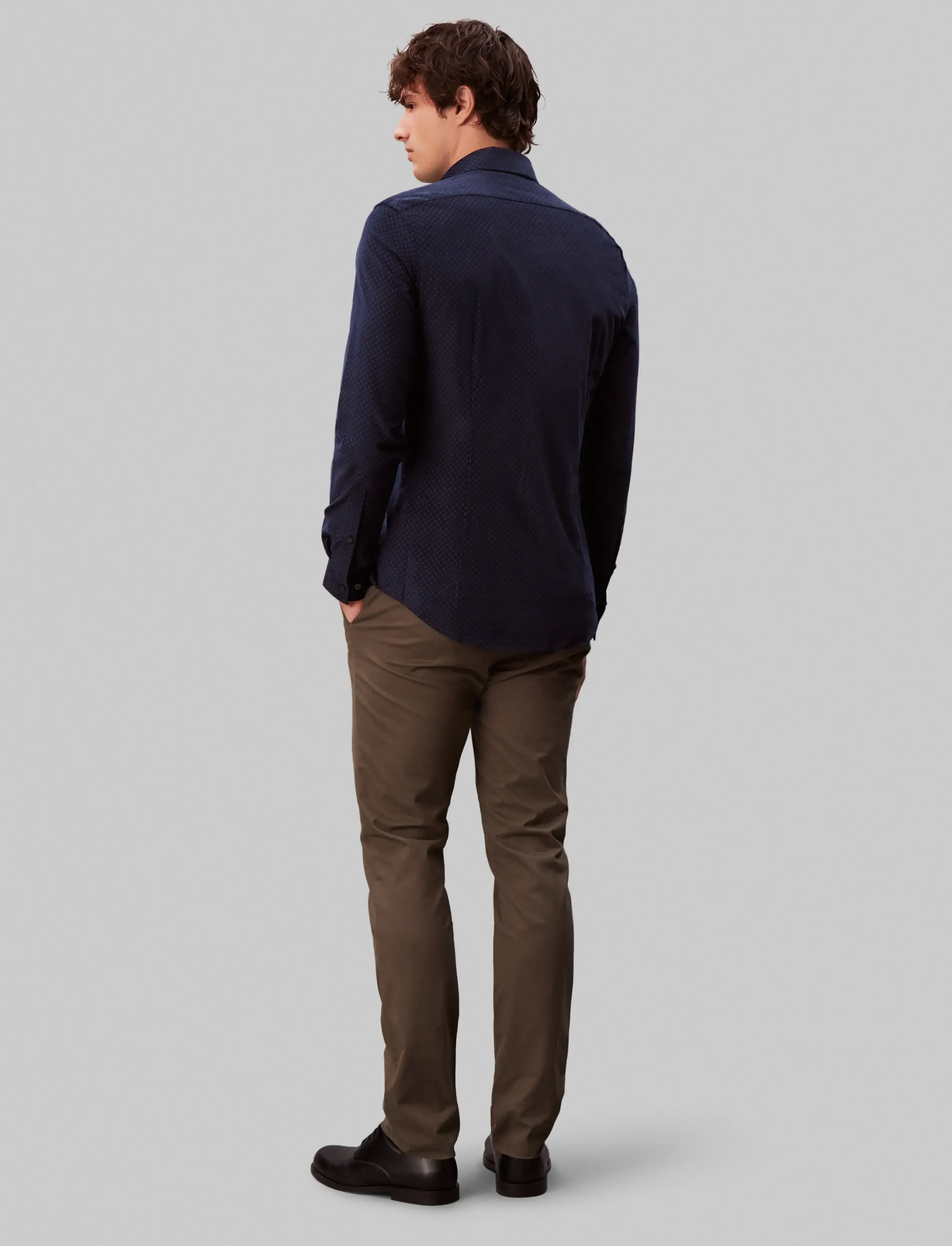 Calvin Klein - SLIM CORD PRT - navy - 2