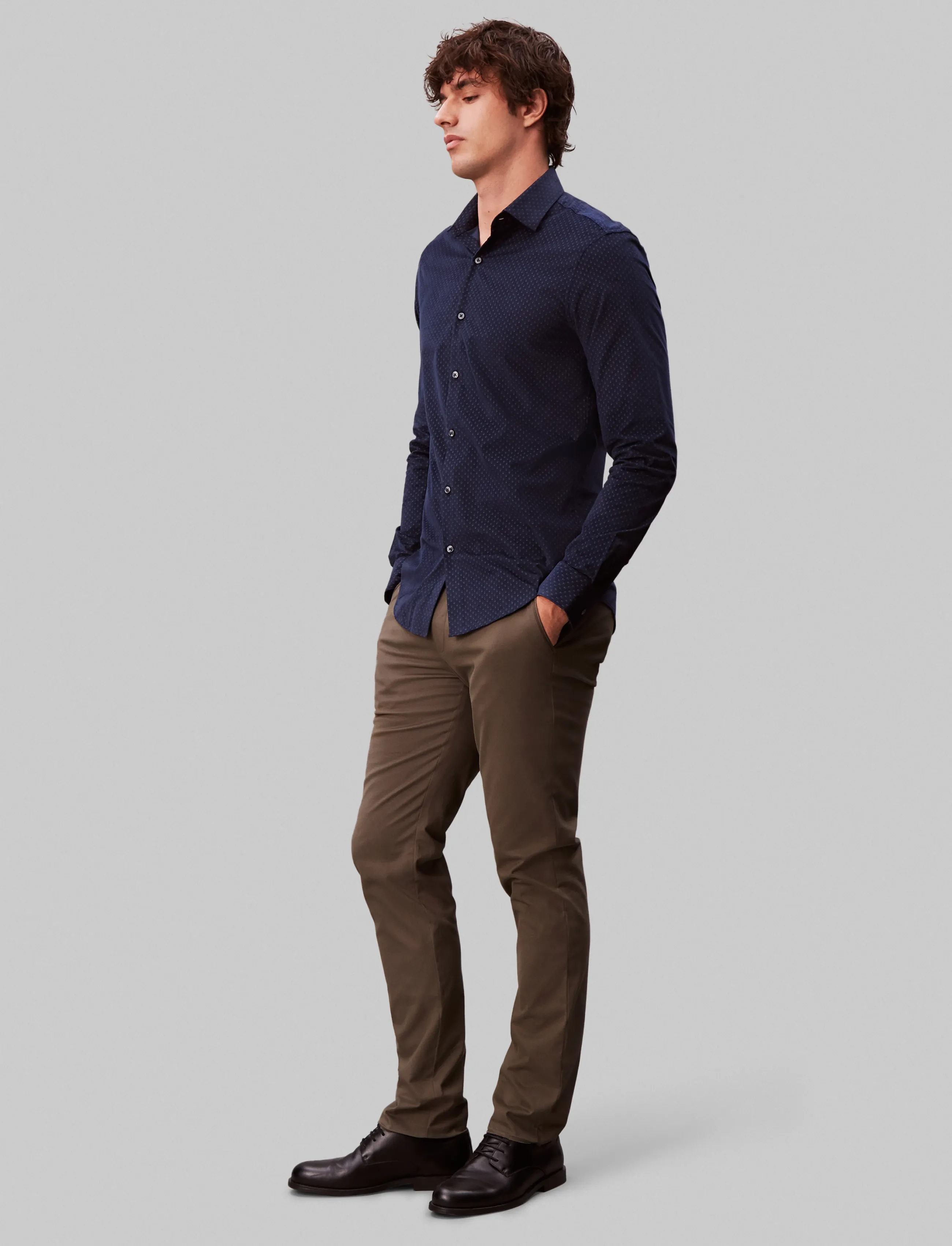 Calvin Klein - SLIM CORD PRT - navy - 3
