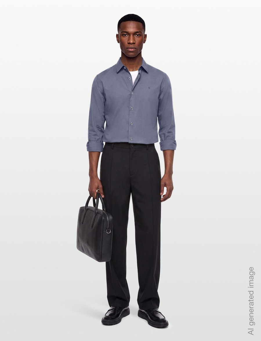 Calvin Klein - SLIM ESNTL POPLIN STR SLD - formelle hemden - crown blue - 0