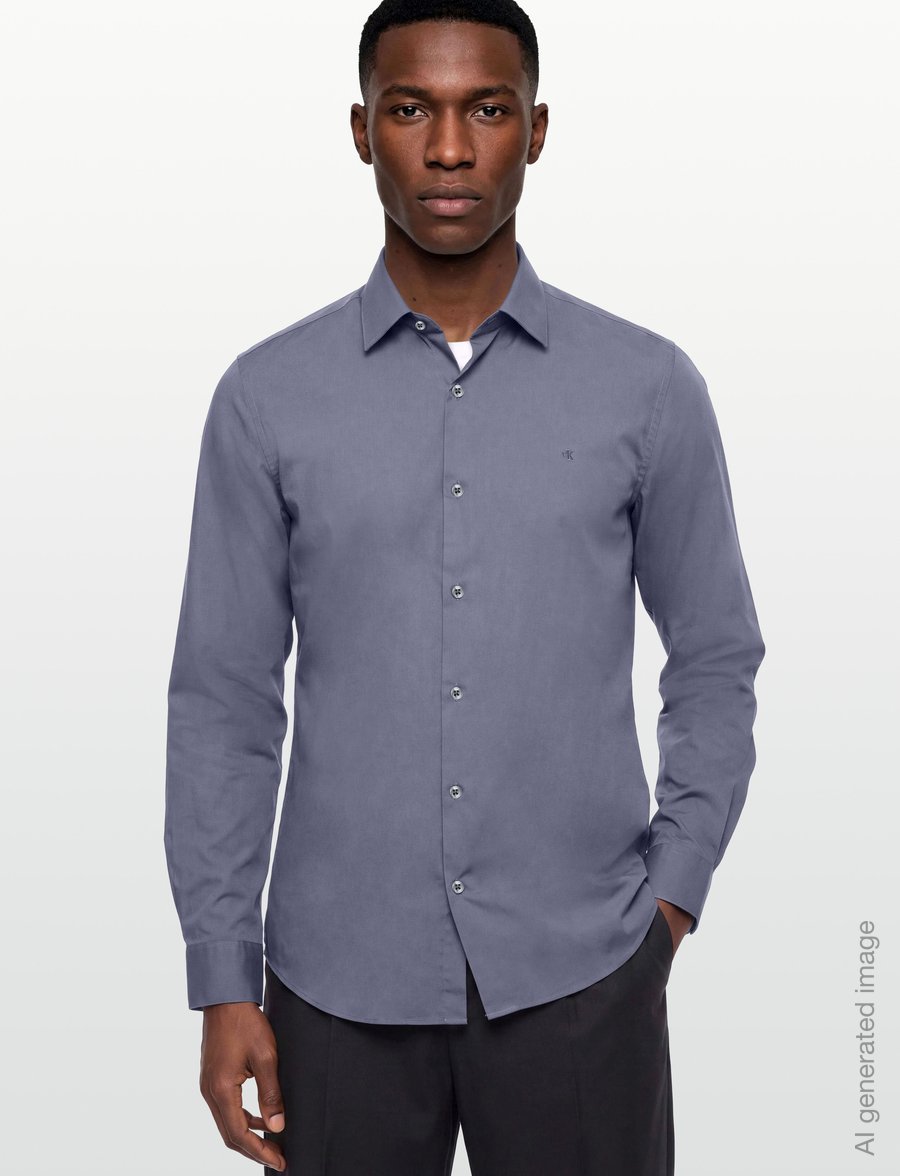 Calvin Klein - SLIM ESNTL POPLIN STR SLD - formelle hemden - crown blue - 3