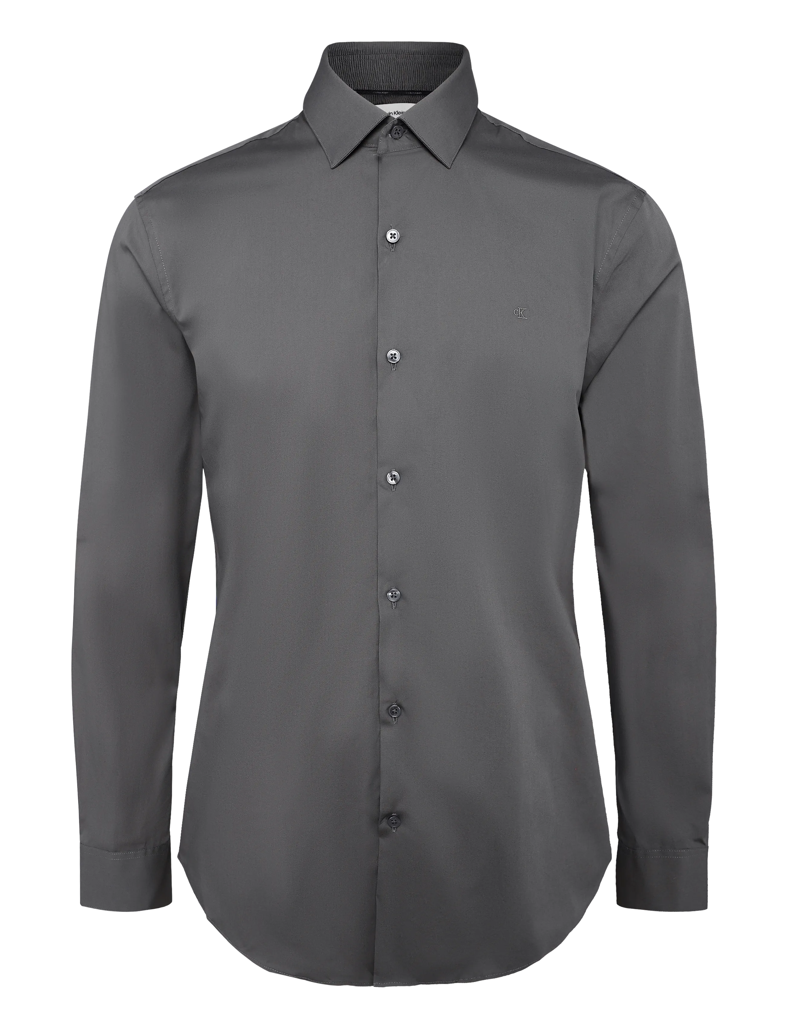 Calvin Klein SLIM ESNTL POPLIN STR SLD - Inspiration - MAGNET / grey