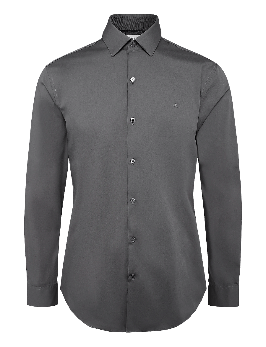 Calvin Klein - SLIM ESNTL POPLIN STR SLD - formelle hemden - magnet - 0