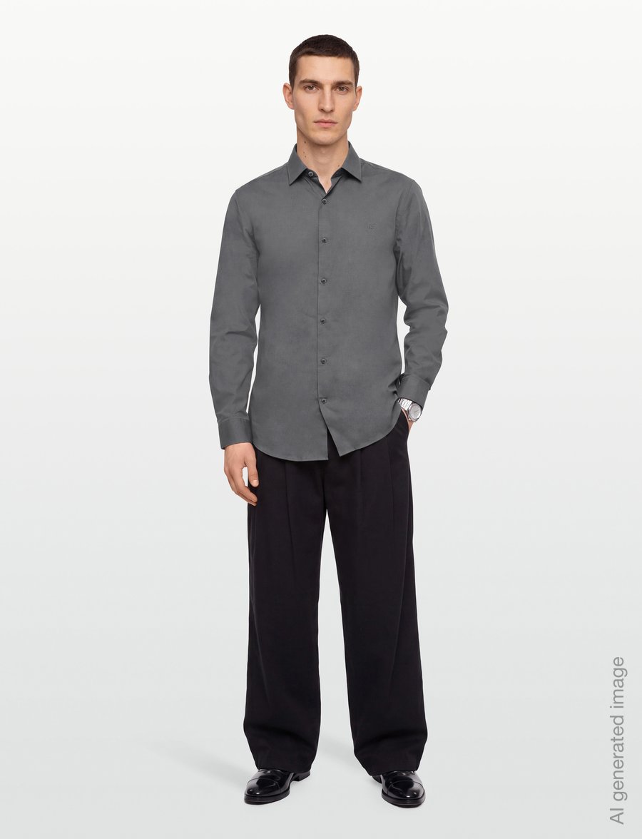 Calvin Klein - SLIM ESNTL POPLIN STR SLD - ametlikud särgid - magnet - 0