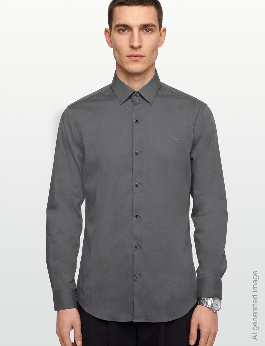 Calvin Klein - SLIM ESNTL POPLIN STR SLD - ametlikud särgid - magnet - 3