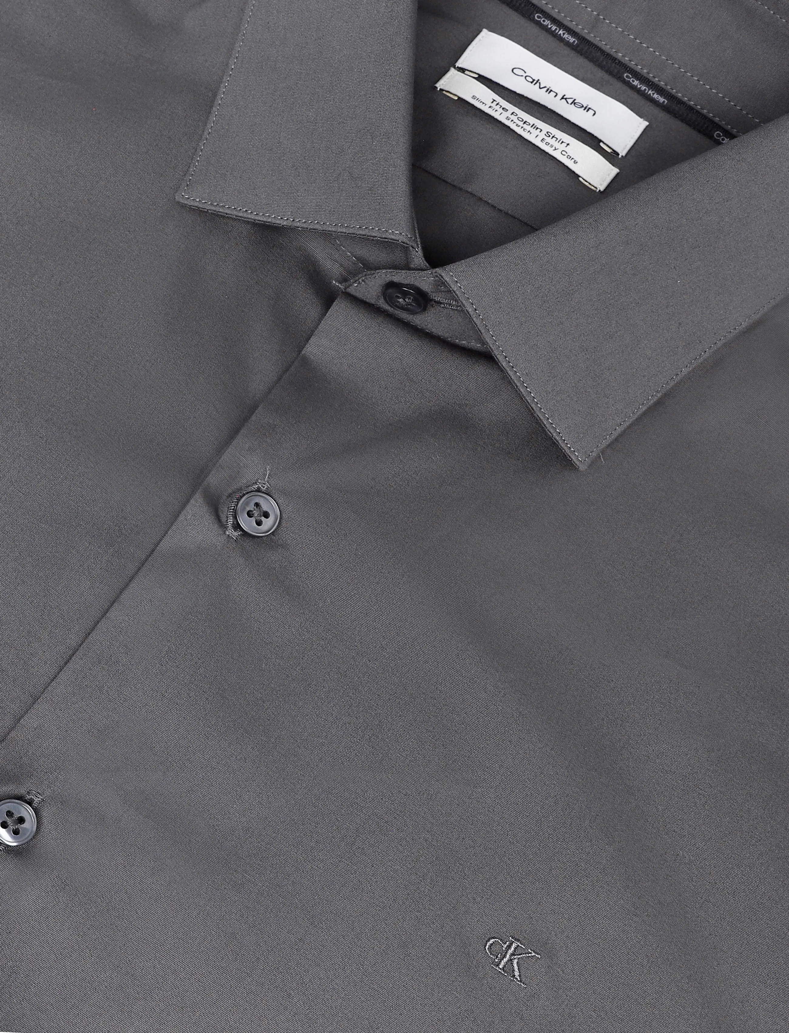 Calvin Klein - SLIM ESNTL POPLIN STR SLD - formelle hemden - magnet - 2