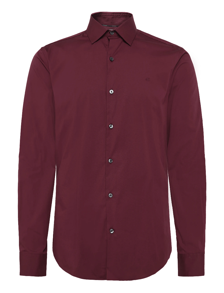 Calvin Klein - SLIM ESNTL POPLIN STR SLD - ametlikud särgid - tawny port - 0