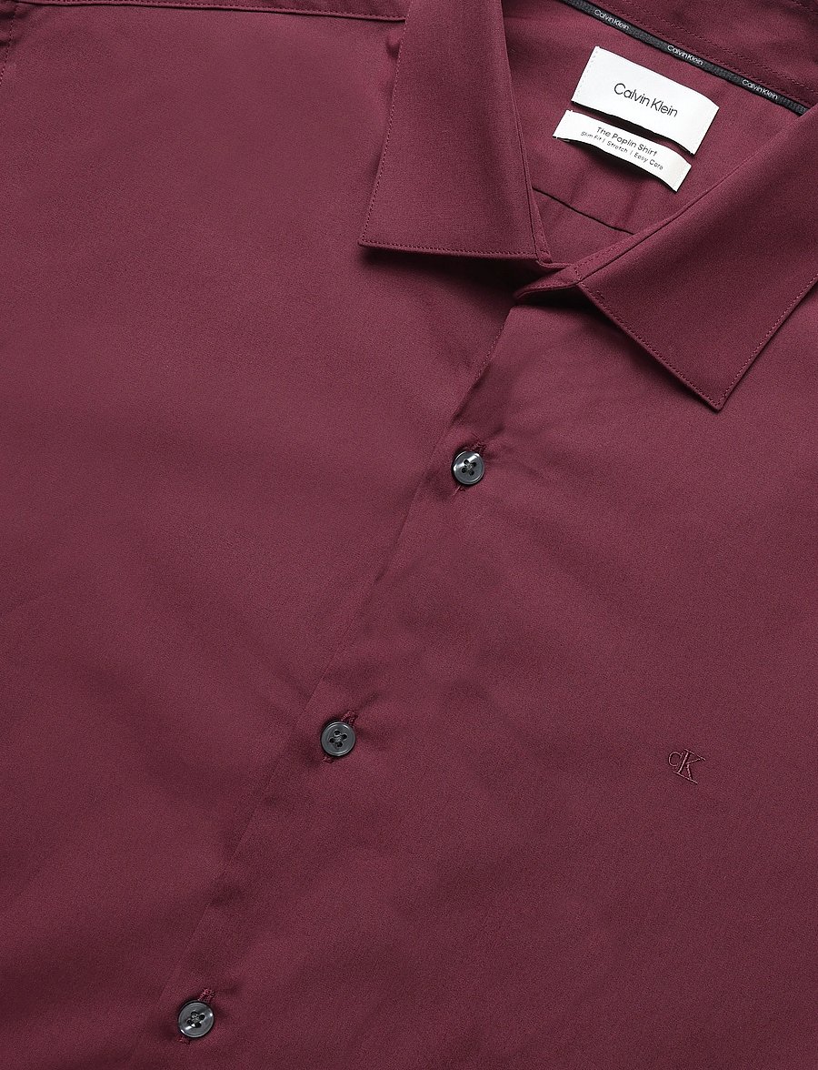 Calvin Klein - SLIM ESNTL POPLIN STR SLD - ametlikud särgid - tawny port - 2
