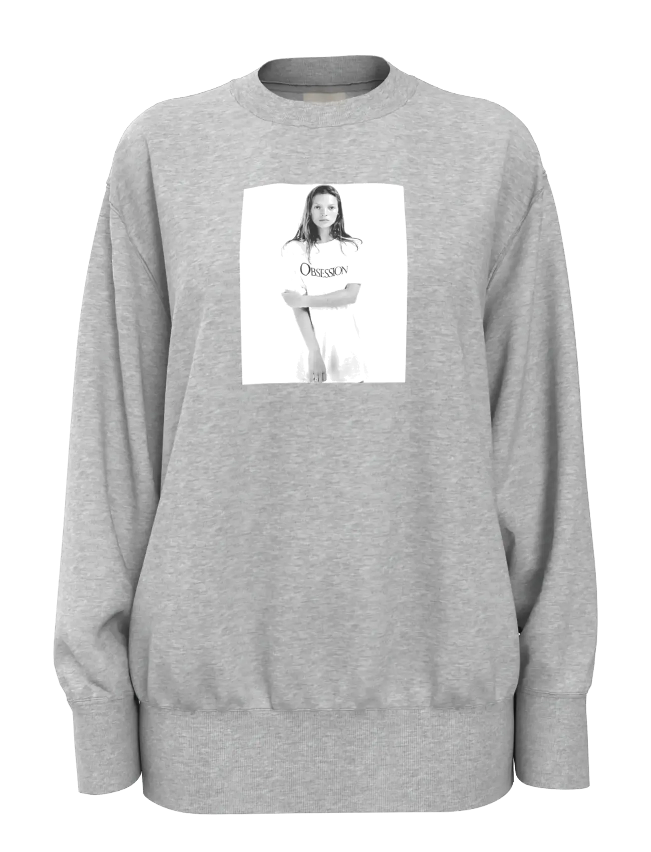 Calvin Klein KATE OBSESSION BOYFRIEND SWEATSH - Pusad ja dressipluusid - HEROIC GREY HEATHER / grey