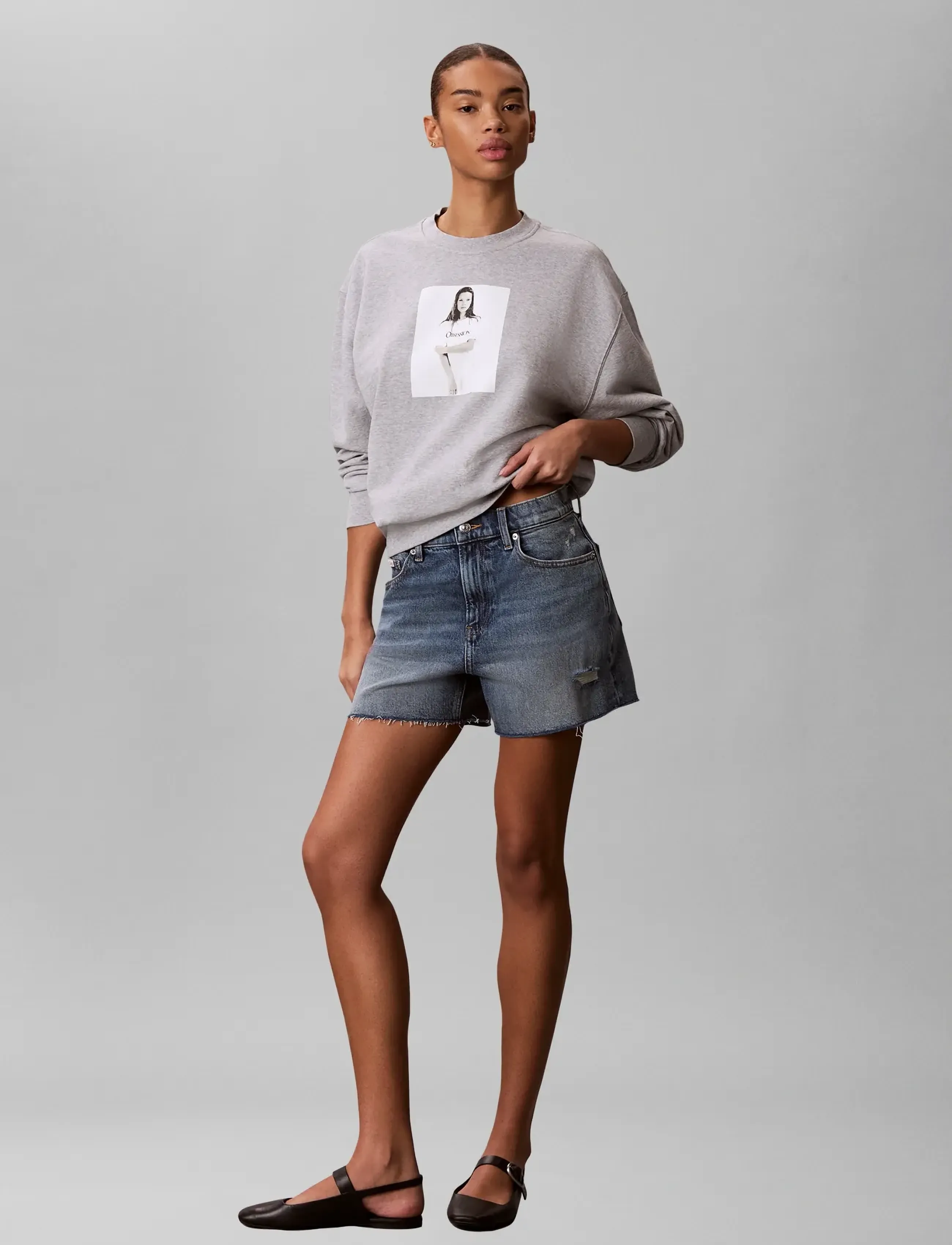 Calvin Klein Kate Obsession Boyfriend Sweatsh, Kvinder, Boyfriend Sweatshirt, Grå, Str: XS