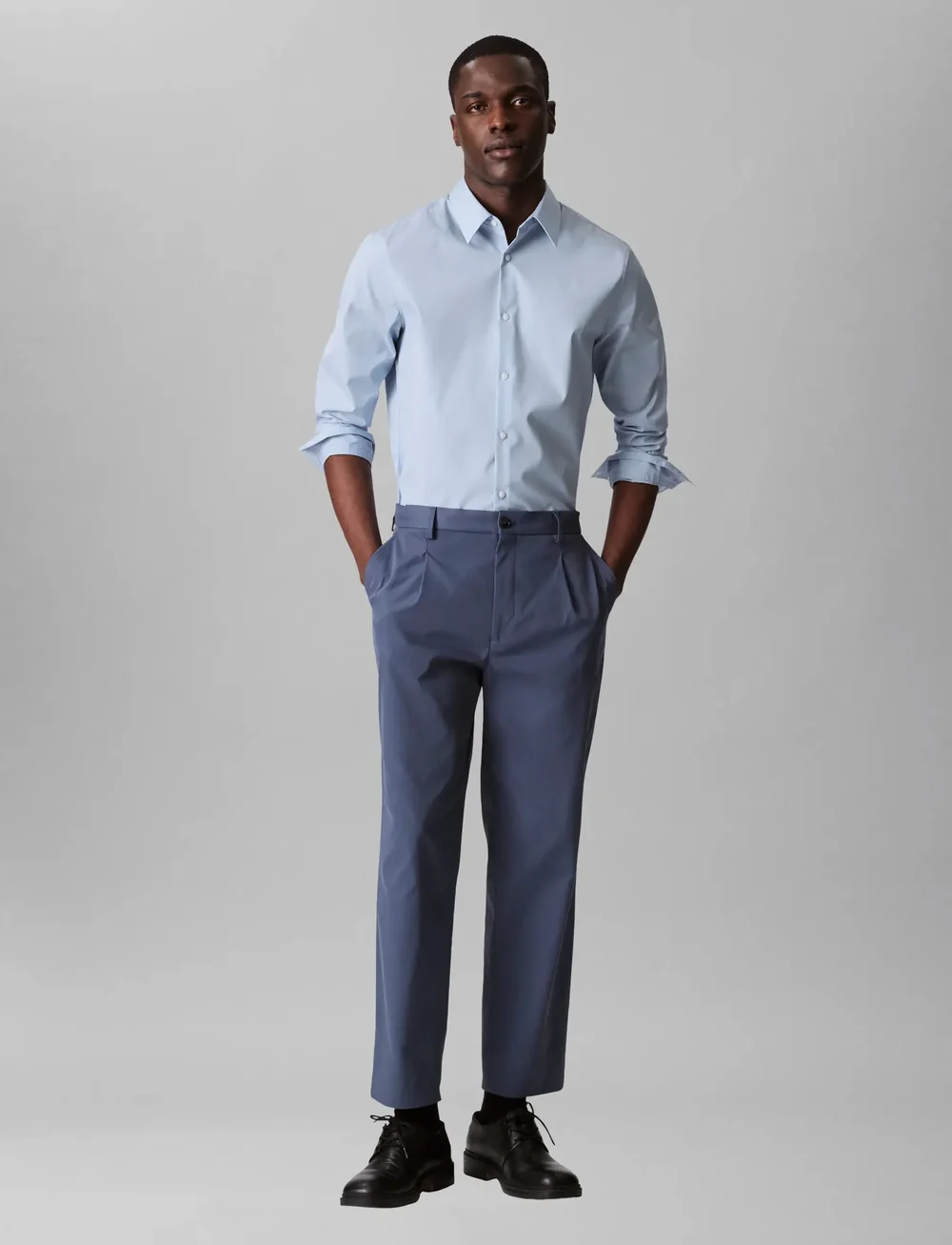 Calvin Klein - LS SOLID SUPIMA STRETCH SLIM SHI - formelle hemden - niagara mist - 3