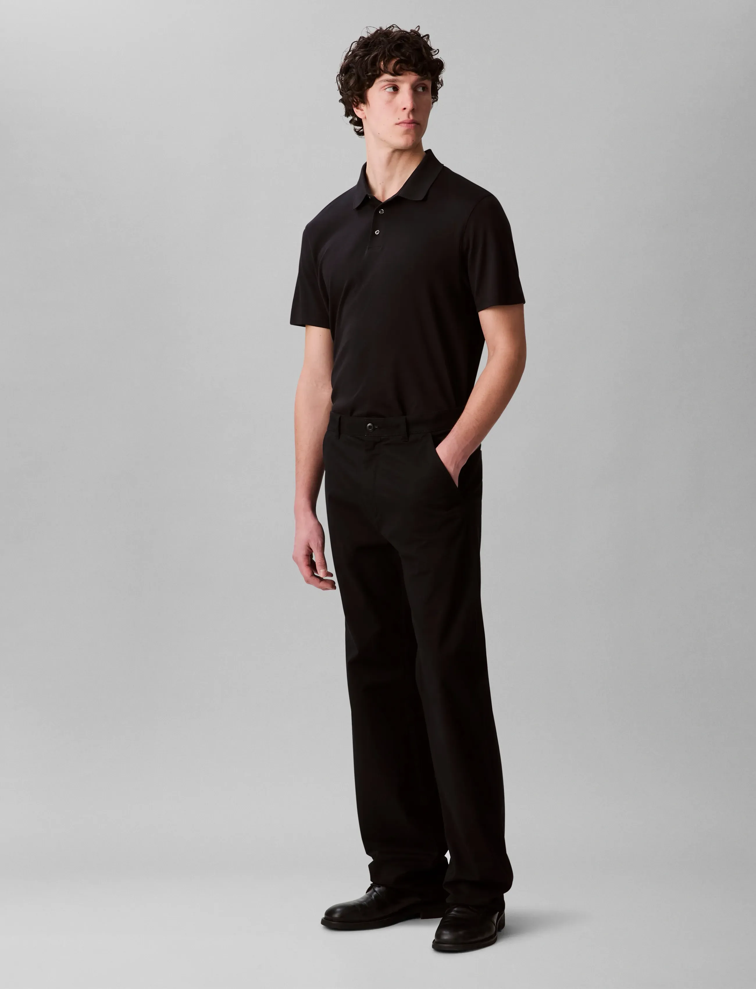 Calvin Klein SS NA WHSL SUPIMA POLO - Fitness & Jogging - BLACK / black