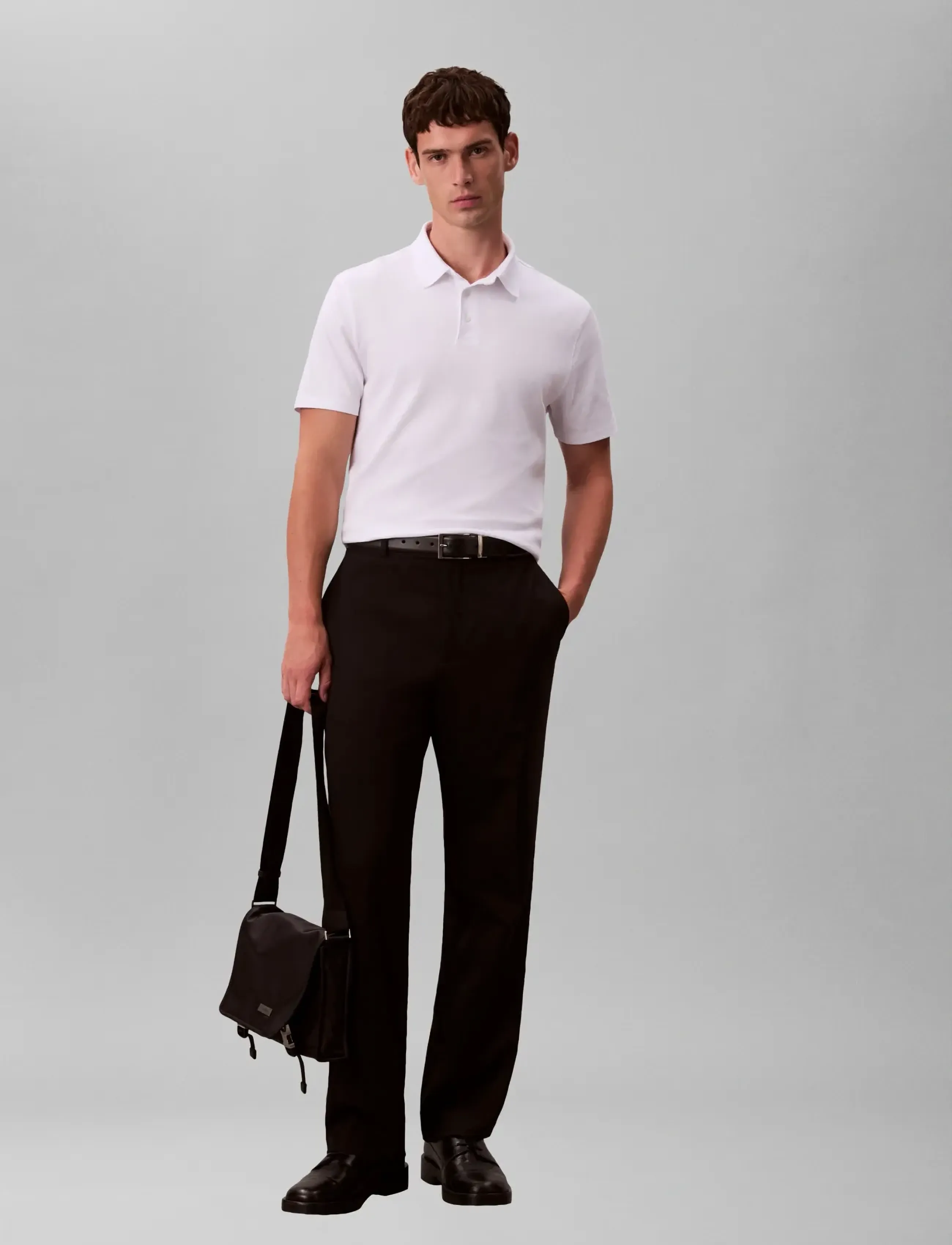 Calvin Klein SS NA WHSL SUPIMA POLO - Polo Shirts - BRIGHT WHITE / white