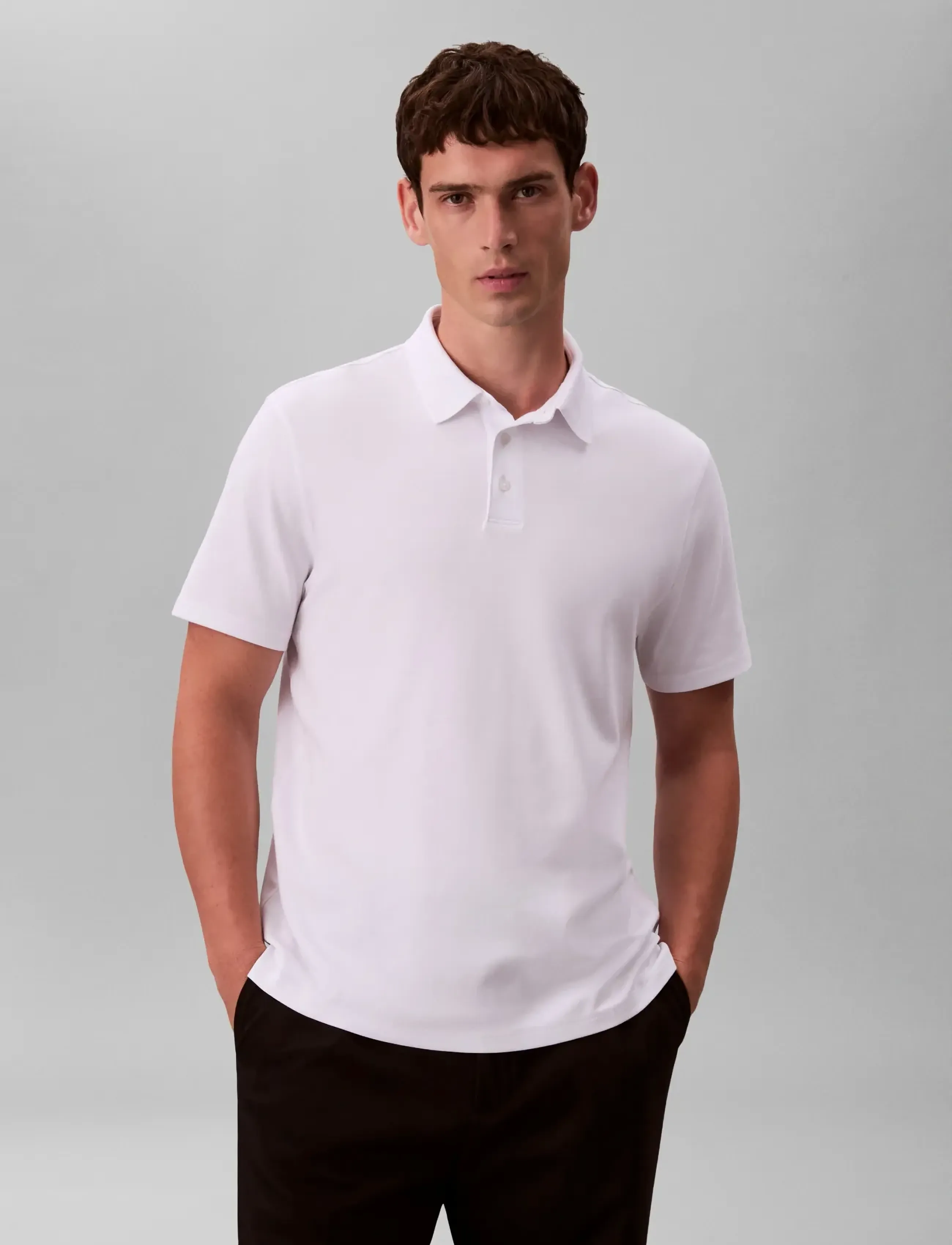 Calvin Klein - SS NA WHSL SUPIMA POLO - kortærmede poloer - bright white - 3