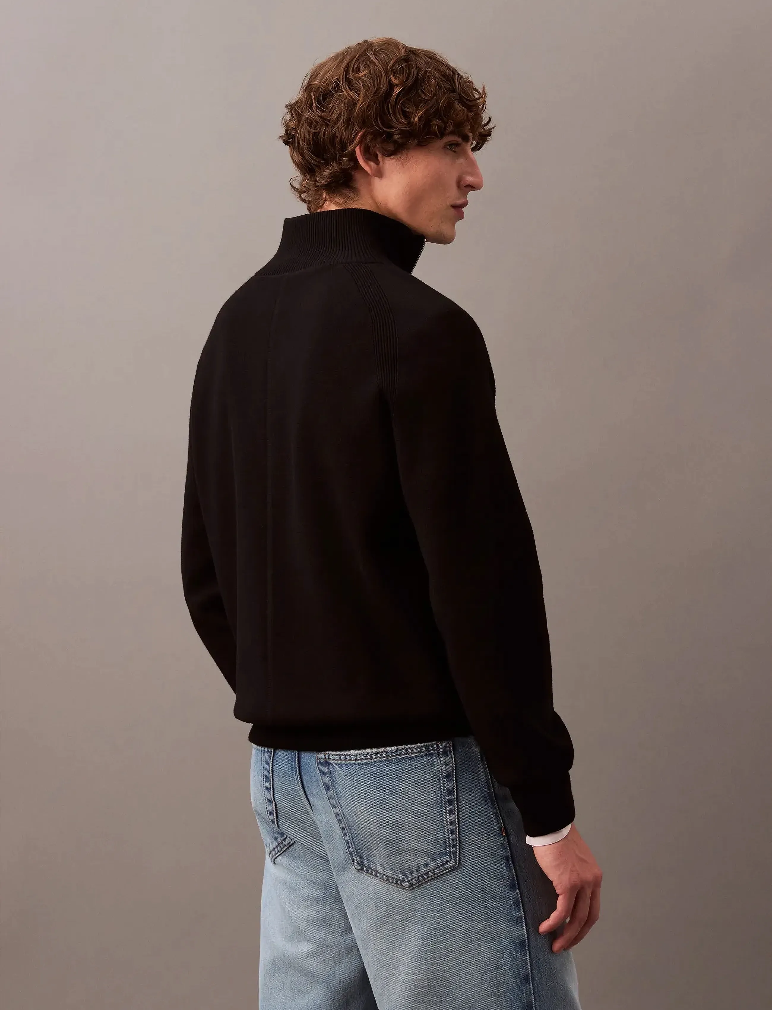 Calvin Klein - LS CK TECH KNIT QZ SWEATER 14GG - pullover mit halbem reißverschluss - black - 4
