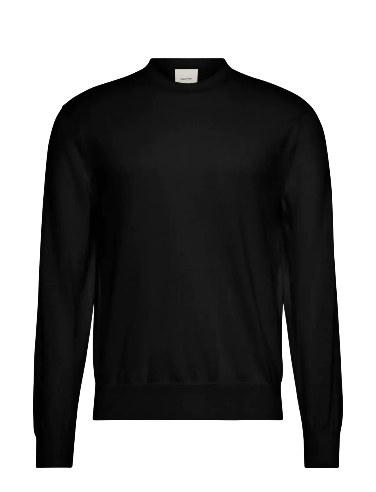 Calvin Klein LS SUPIMA COTTON CREW 14GG - Clothing - BLACK / black