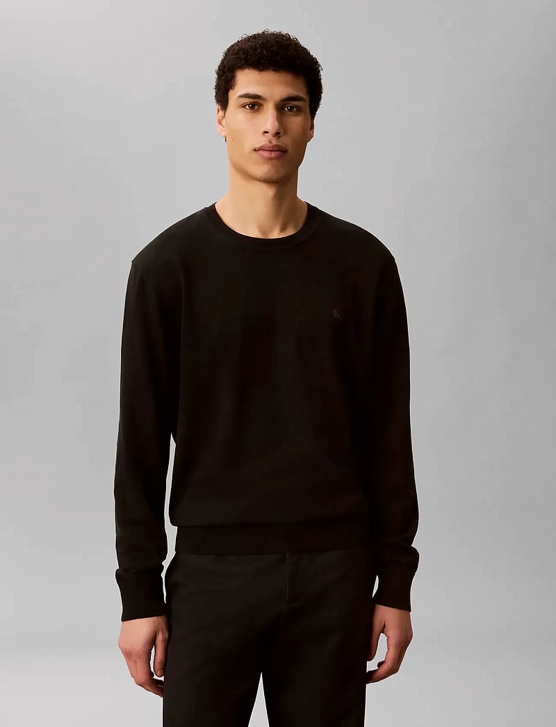Calvin Klein - LS SUPIMA COTTON CREW 14GG - rundhals - black - 3