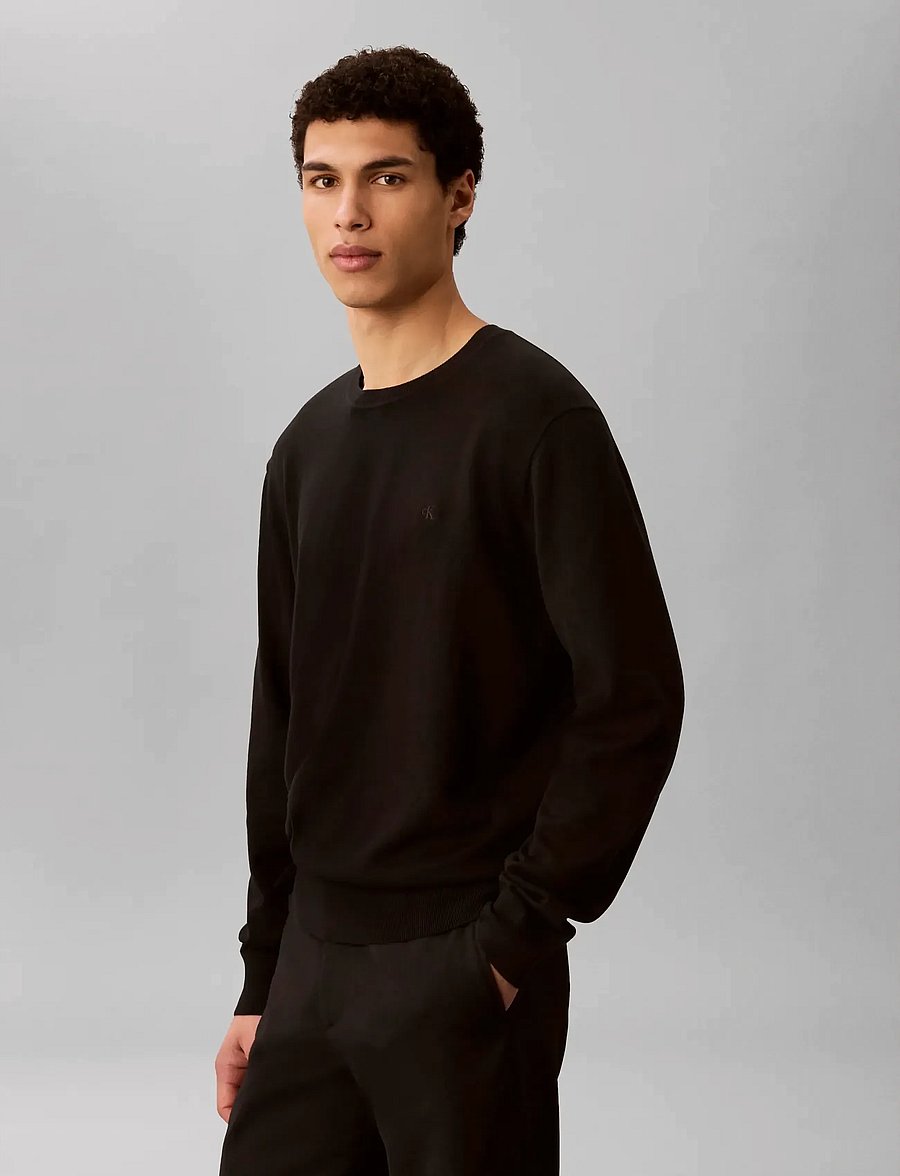 Calvin Klein - LS SUPIMA COTTON CREW 14GG - rundhals - black - 4