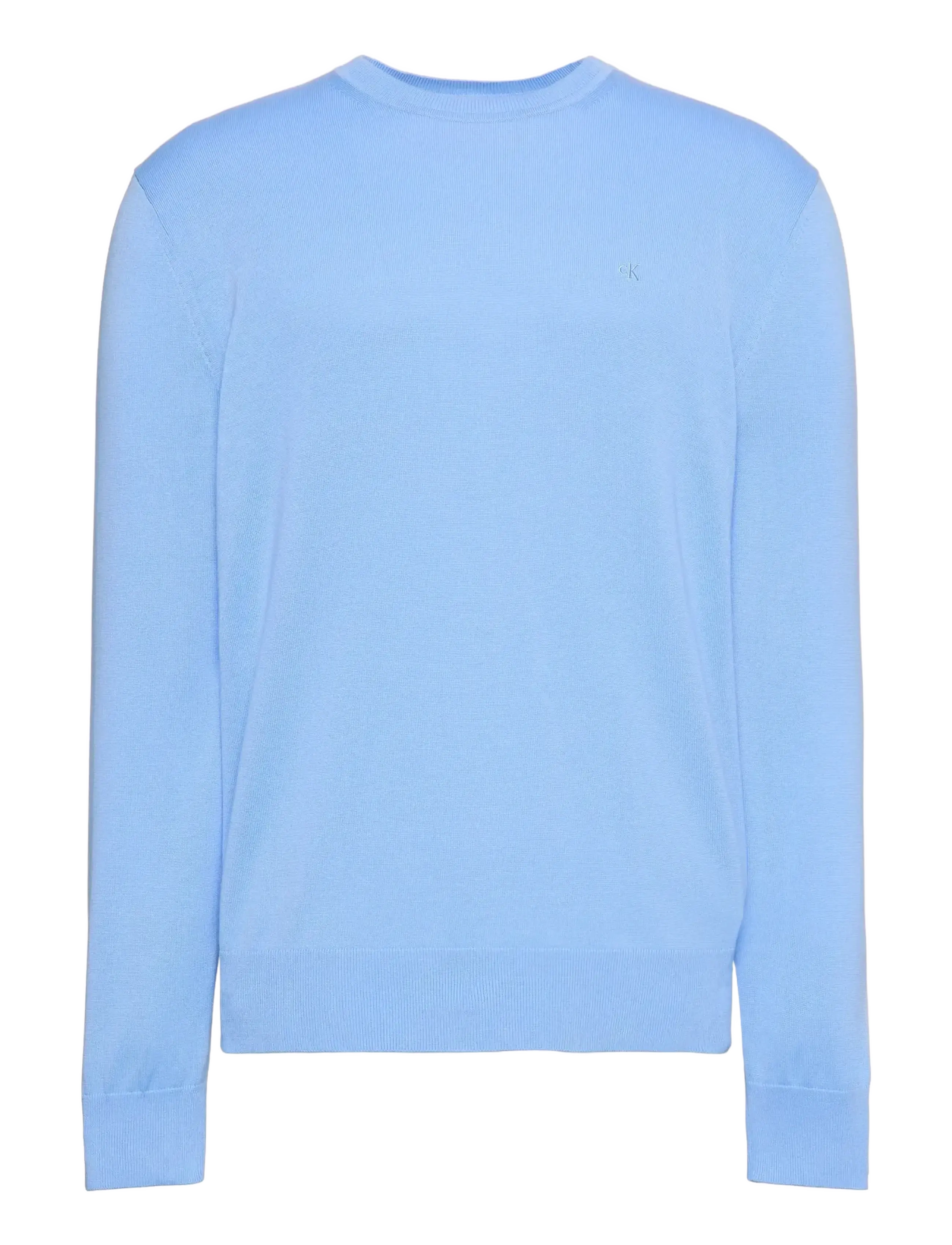 Calvin Klein LS SUPIMA COTTON CREW 14GG - Strik - BLUE DESCENT / blue