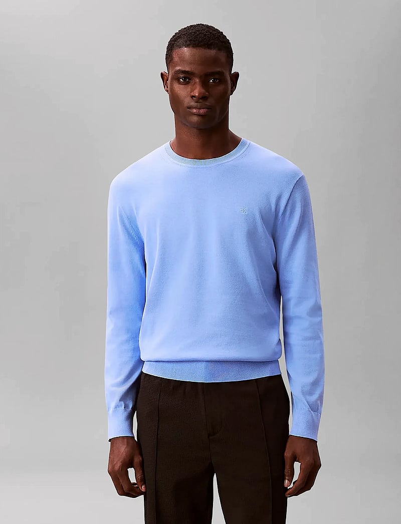 Calvin Klein - LS SUPIMA COTTON CREW 14GG - rundhals - blue descent - 3