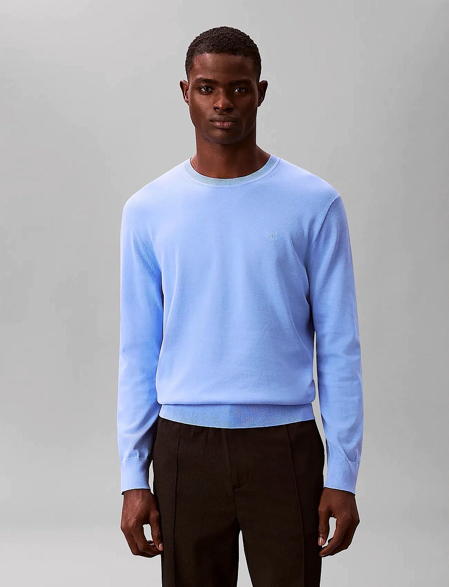Calvin Klein - LS SUPIMA COTTON CREW 14GG - rundhals - blue descent - 3