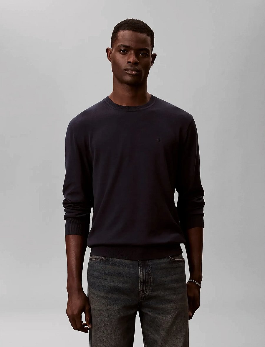 Calvin Klein - LS SUPIMA COTTON CREW 14GG - rundhals - dark sapphire - 4