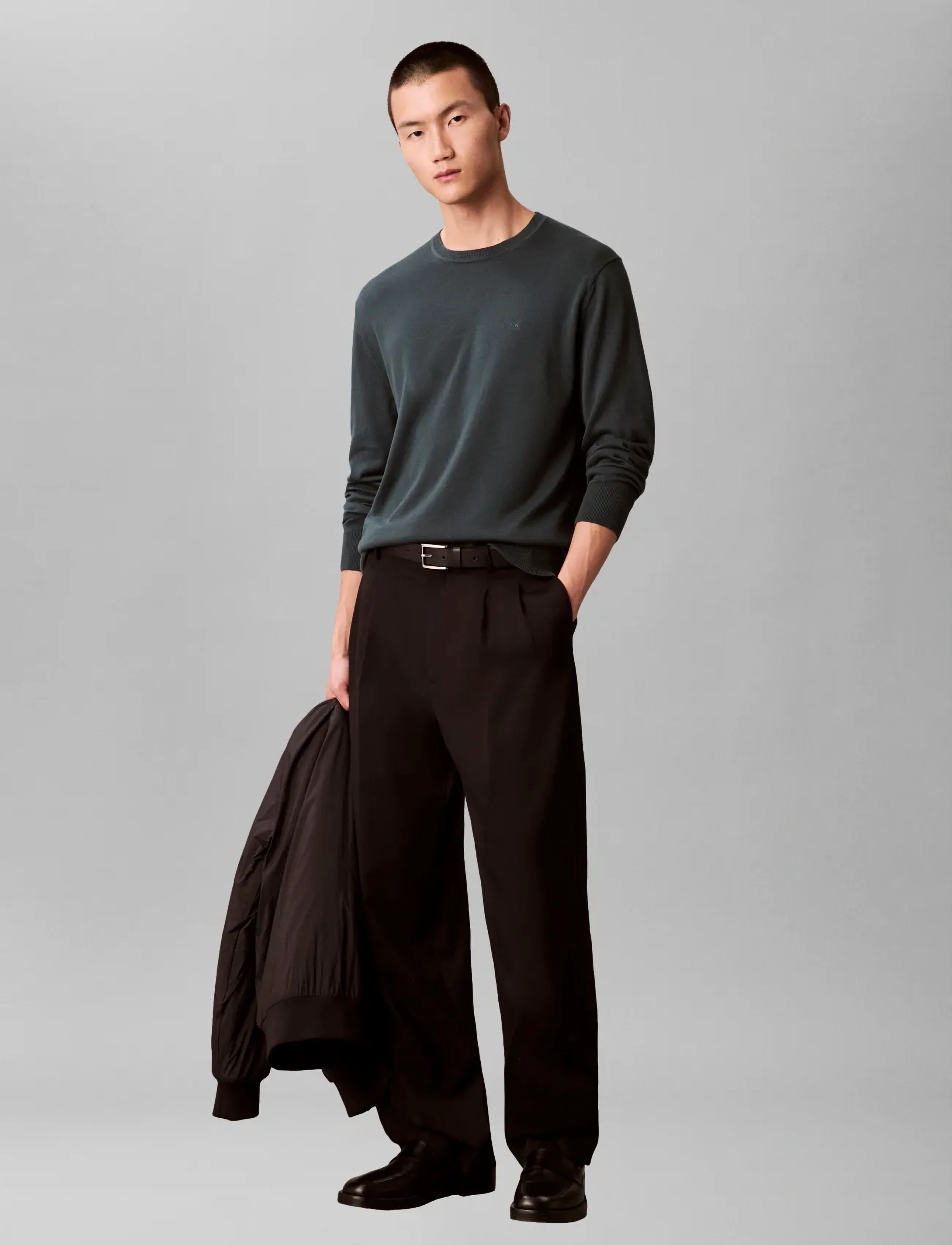 Calvin Klein - LS SUPIMA COTTON CREW 14GG - rund hals - magical forest - 3