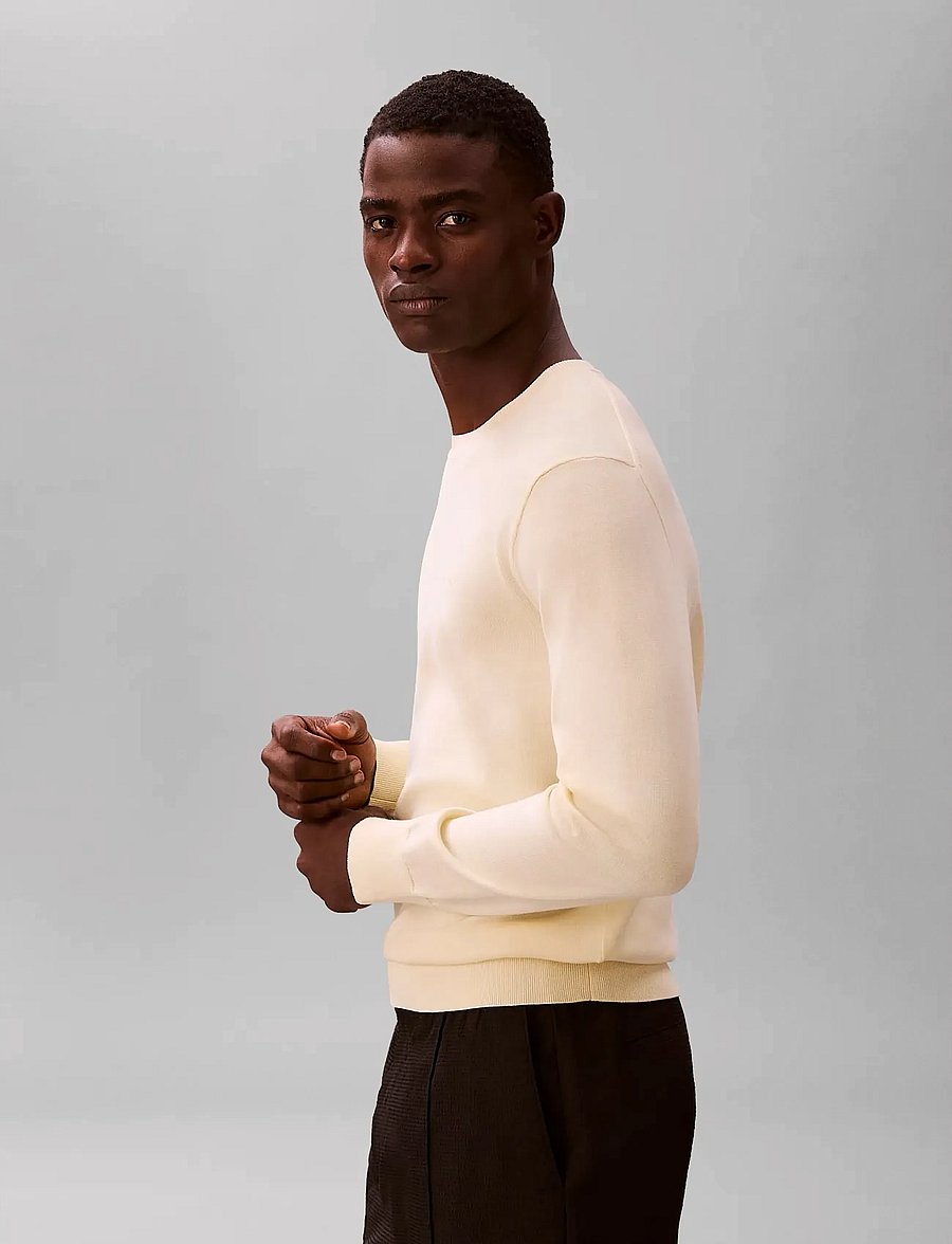 Calvin Klein - LS SUPIMA COTTON CREW 14GG - pyöreäaukkoiset - pear sorbet - 4