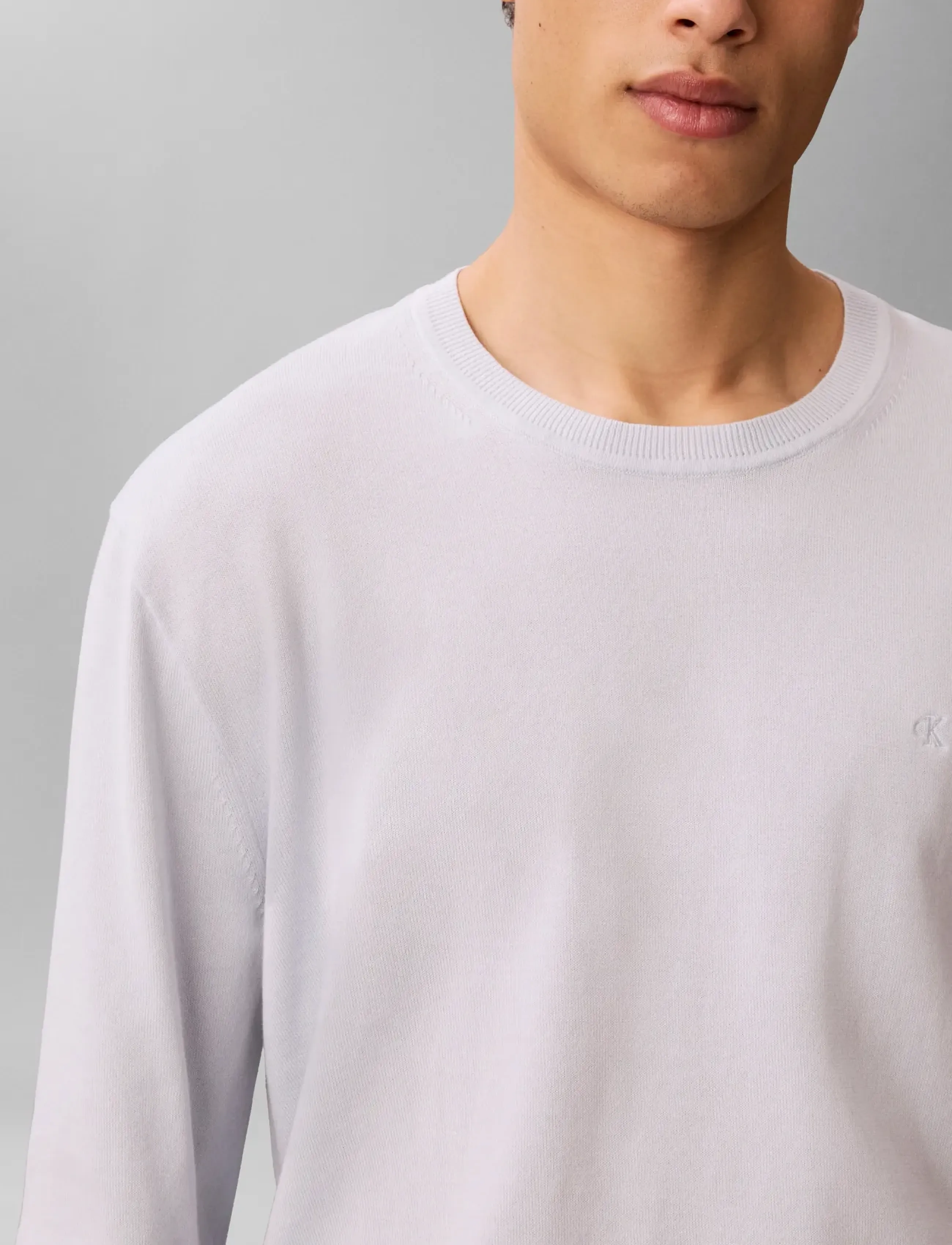 Calvin Klein - LS SUPIMA COTTON CREW 14GG - round necks - plein air - 2